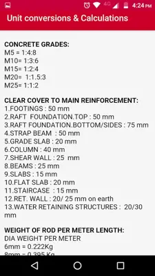 Civil Engineering Hand Book android App screenshot 3