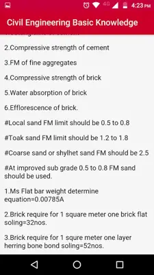 Civil Engineering Hand Book android App screenshot 7